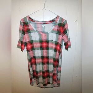 NWOT Maurices 24/7 Plaid Top S